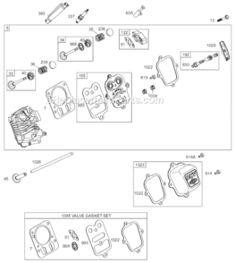 Page B Diagram and Parts List for 12A400 0100-0110 Briggs and Stratton Engine